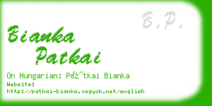 bianka patkai business card